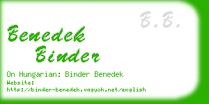 benedek binder business card